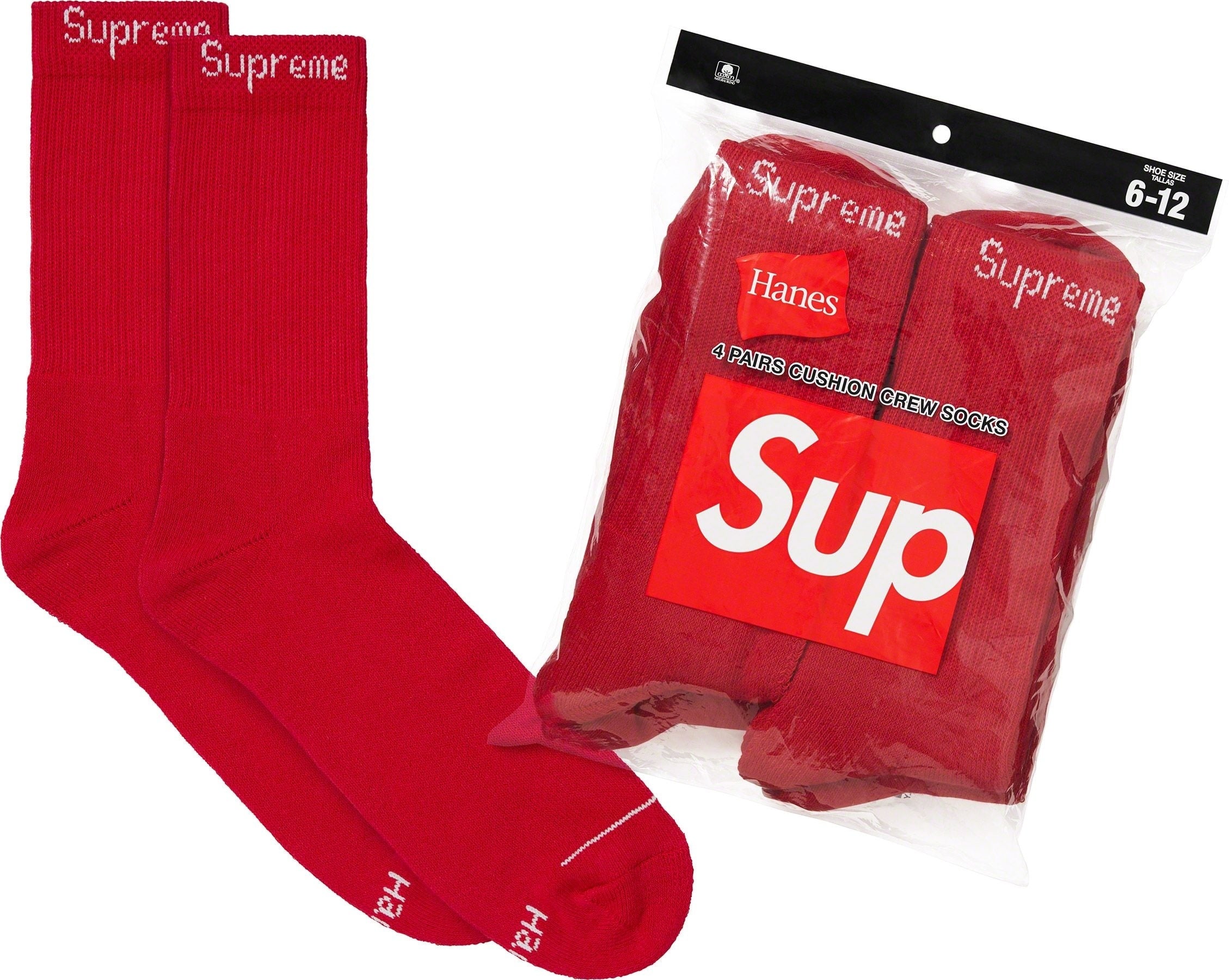Supreme®/Hanes® Crew Socks (4 Pack)